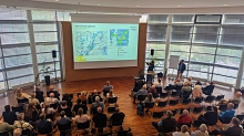 Abschlussveranstaltung Treibhausgasneutralität Ergebnis-Vorstellung im Rahmen einer Präsentation.